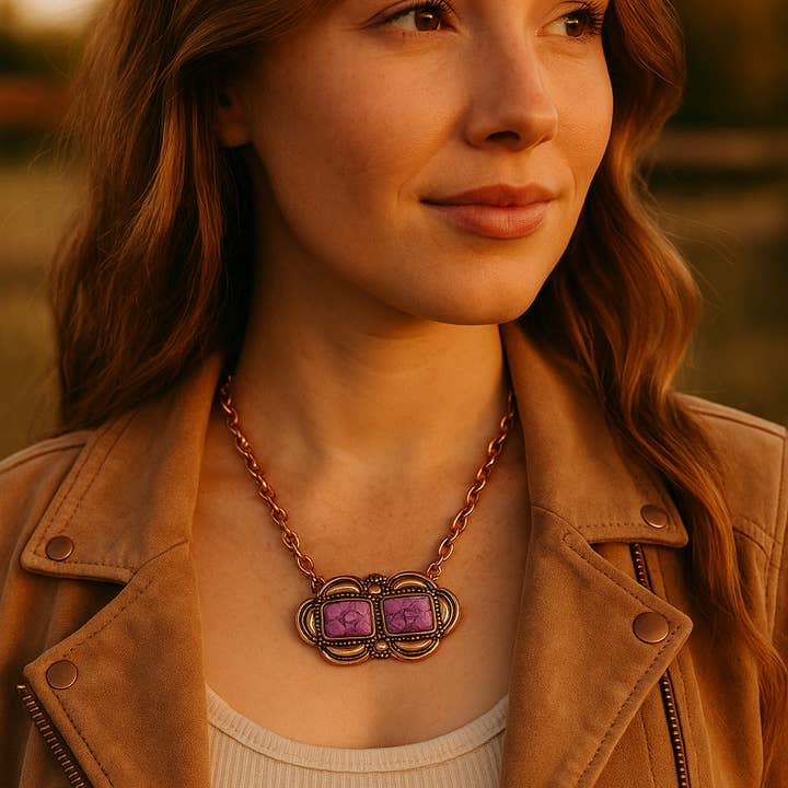 The Bling Barn - Wholesale Pendant/Charm Necklace - Double Dusk Pendant Necklace2