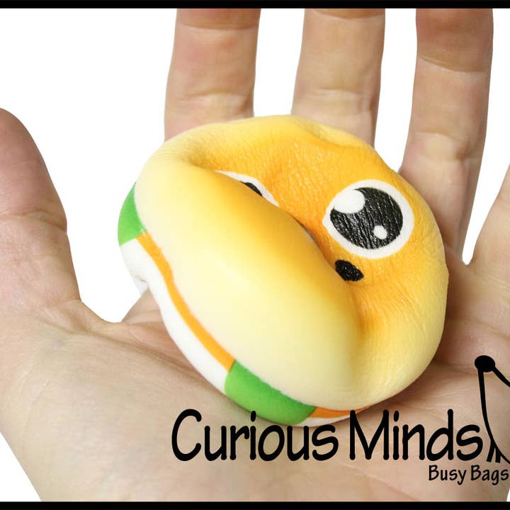 Curious Minds Toys - Wholesale Squishy Toy - Kids & Baby - 1 Burger and Fries Squishy Slow Rise - Sensory, Stress, Fid4