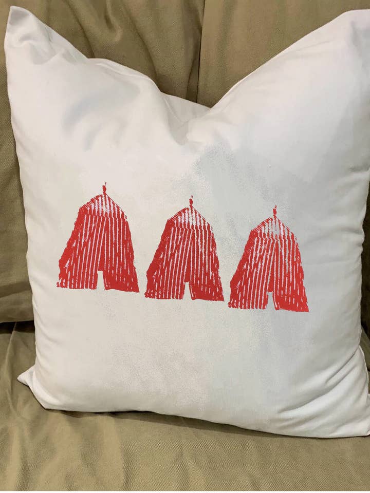 Three Cabanas Pillow With Feather Insert for wholesale by Monique Perry Art