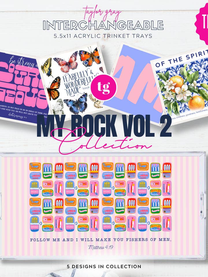 5.5x11 MY ROCK VOL 2 trinket tray insert set of 5 for wholesale by TAYLOR GRAY