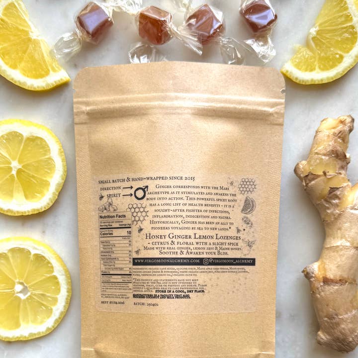 Virgo Moon - Wholesale Lozenges/Cough Drops - Honey Ginger & Lemon Lozenges1
