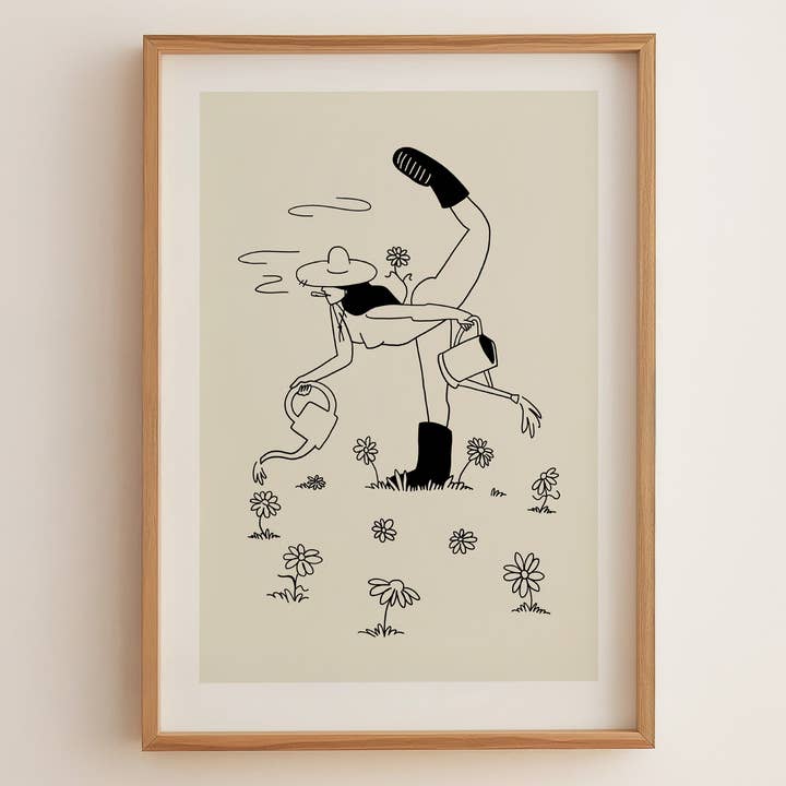 Gardening Minimal Retro Wall Art Print Vintage Home Decor for wholesale by Tumbleweed Design Studio