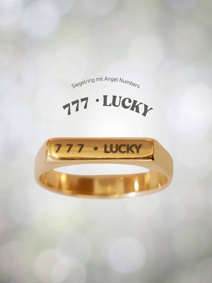 Signet Ring Angel Numbers gold for wholesale by the great blossom