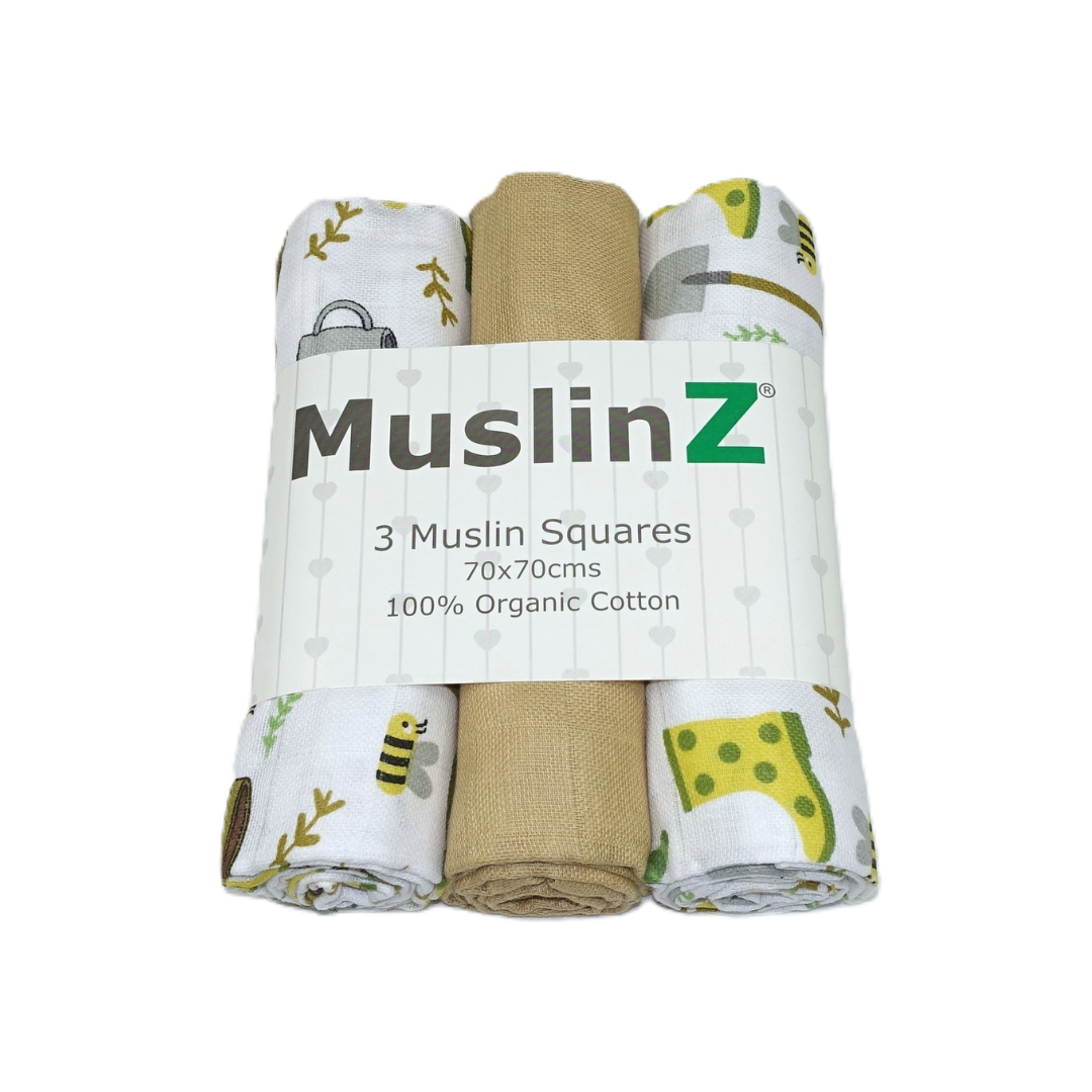 Muslinz - MerryGoRoundUK Ltd - Wholesale Spuuglapje - Baby - MuslinZ set van 3 biologische katoenen mousseline doeken2