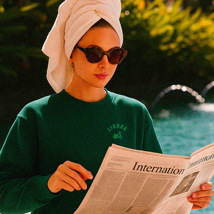 GRÜNES SWEATSHIRT LISSABON für den Großhandel von Lost in cities