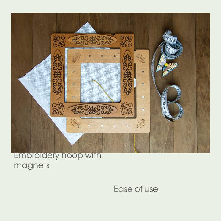 Embroidery craft - Wholesale Embroidery/cross-stitch supplies - Magnetic cross stitch frame plywood hoop for embroidery3