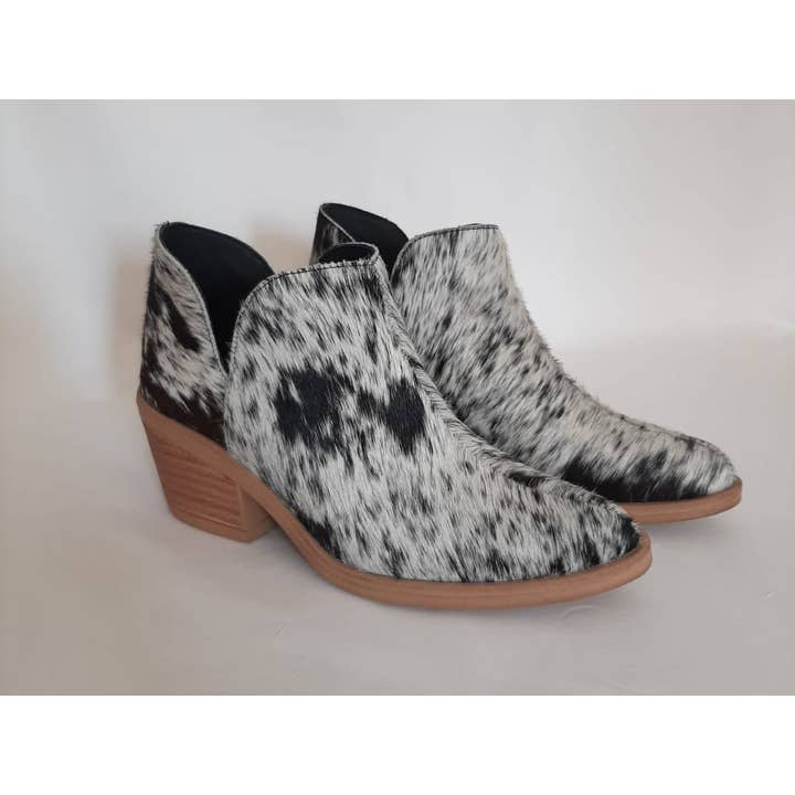 Cowhide Ankle Boots. Western Cowgirl Cowhide Booties. for wholesale by Custom Pampa