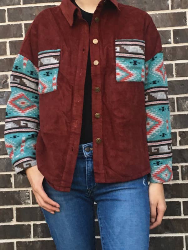 CORDUROY AZTEC JACKET for wholesale by DESHENG ENTERPRISE