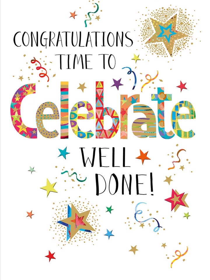 CONGRATULATIONS TIME TO CELEBRATE Occasion Card HS750 for wholesale by Nigel Quiney Publications Ltd