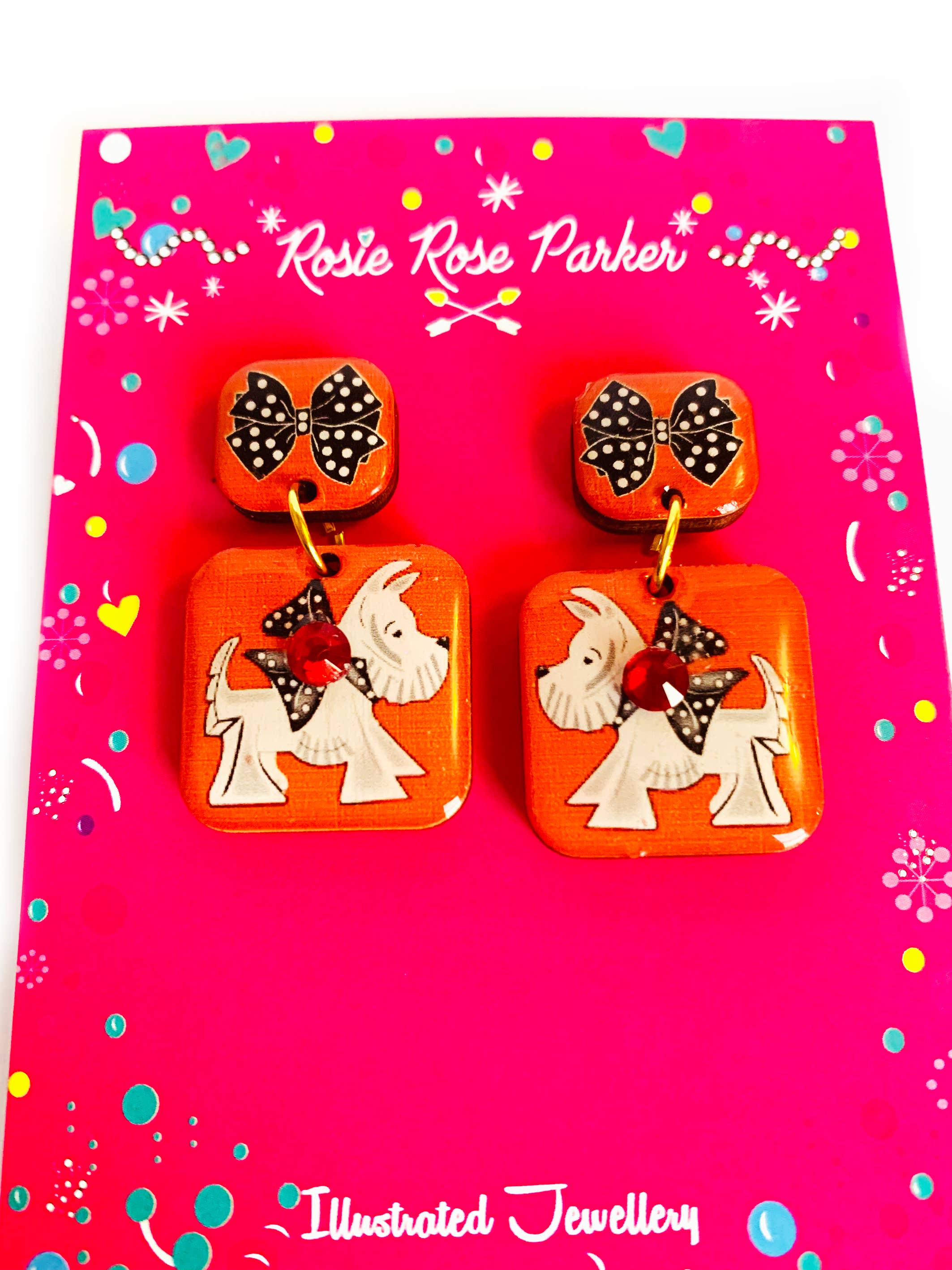 Rosie Rose Parker - Wholesale Dangle Earrings - Scotty dog earrings retro earrings statement jewellery8
