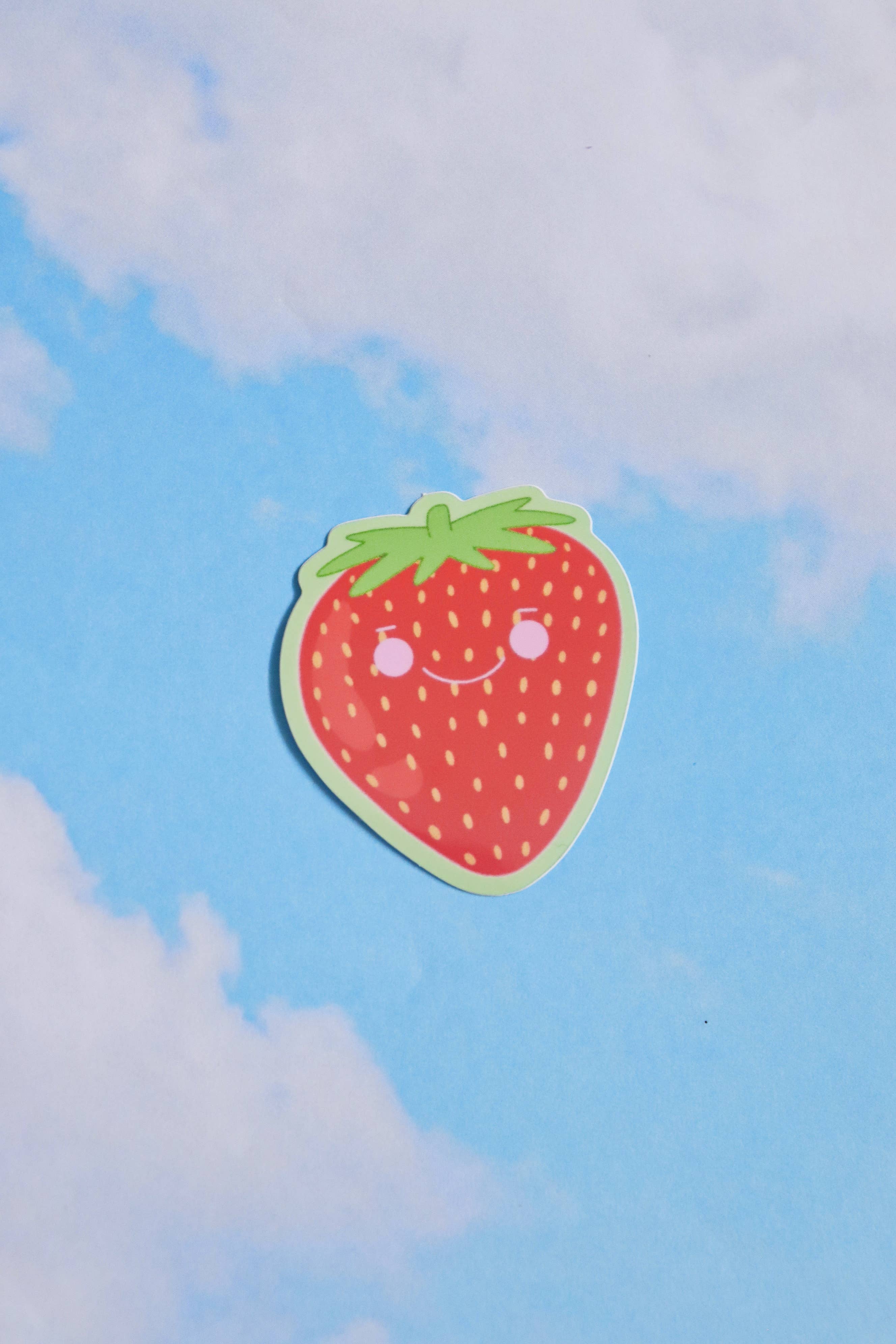 Day Dreamer Studios – wholesale Klistermärke – Little Strawberry | Glansig vattentät vinyl klistermärke1