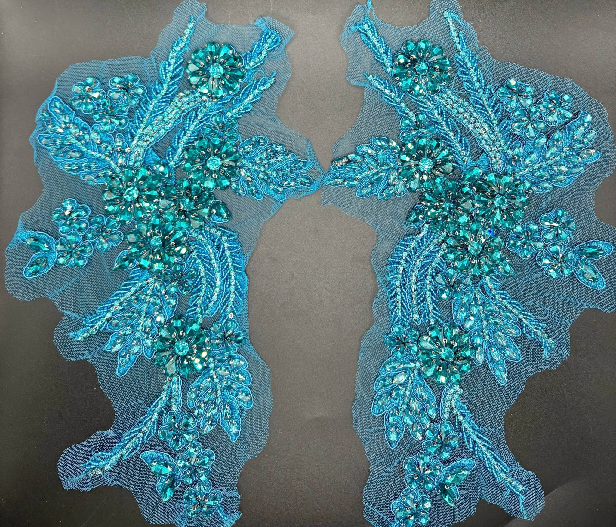Appliques with Glitz - Wholesale Patch - Rhinestone Applique Pair (Various Colors)12
