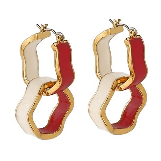 Mini Squiggle Hoop - Burnt Orange/White for wholesale by QuayL Designs