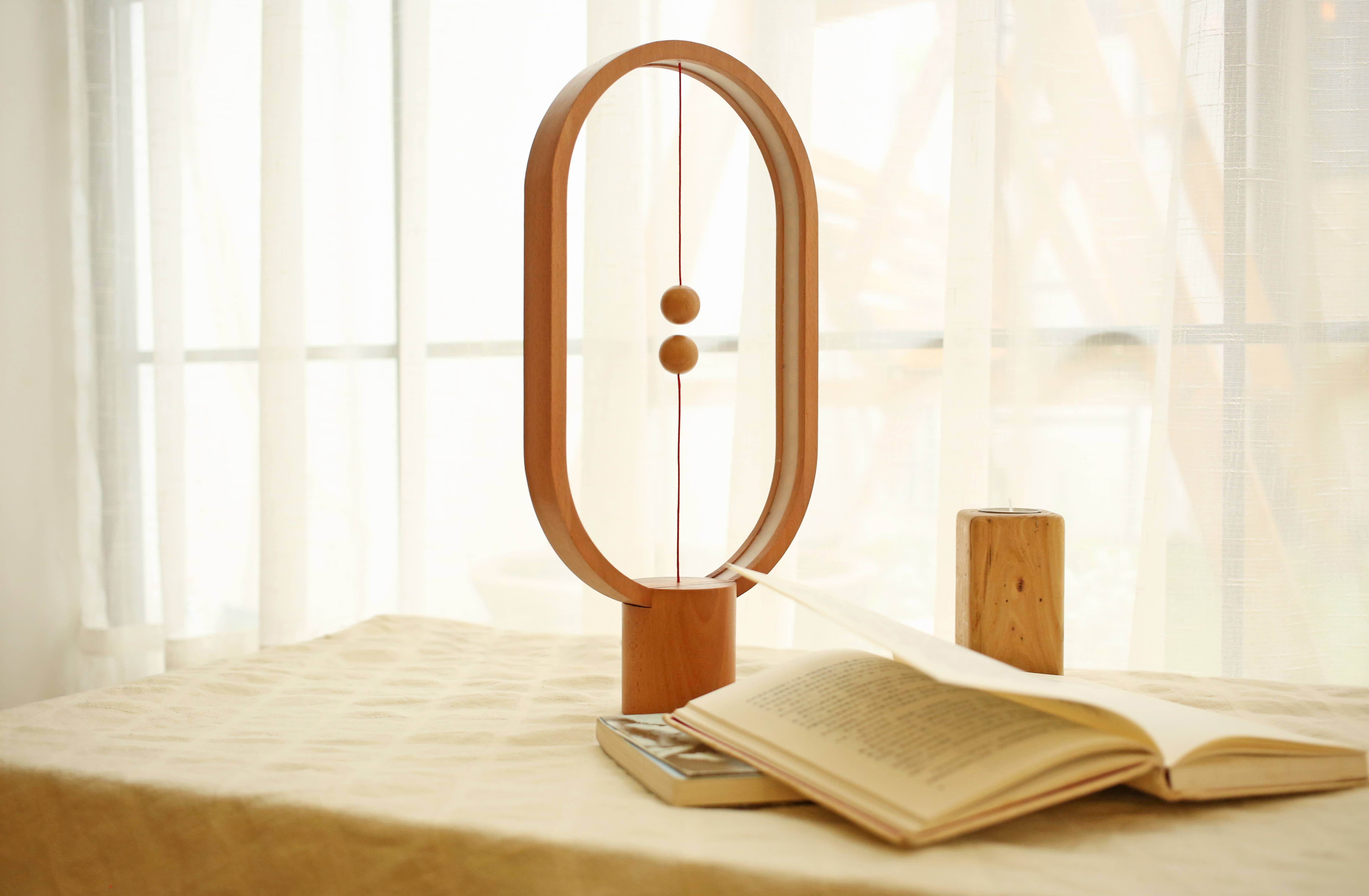 Allocacoc DesignNest - Wholesale Accent/Desk Lamp - Heng Balance Lamp Ellipse Mini USB-C; Portable; LIGHT WOOD 10