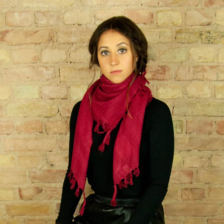 Tribal Trade GmbH – wholesale Halsduk - Unisex – Paluch - Röd-Burgundy - Röd-Bourgogne - Kufiya PLO halsduk8