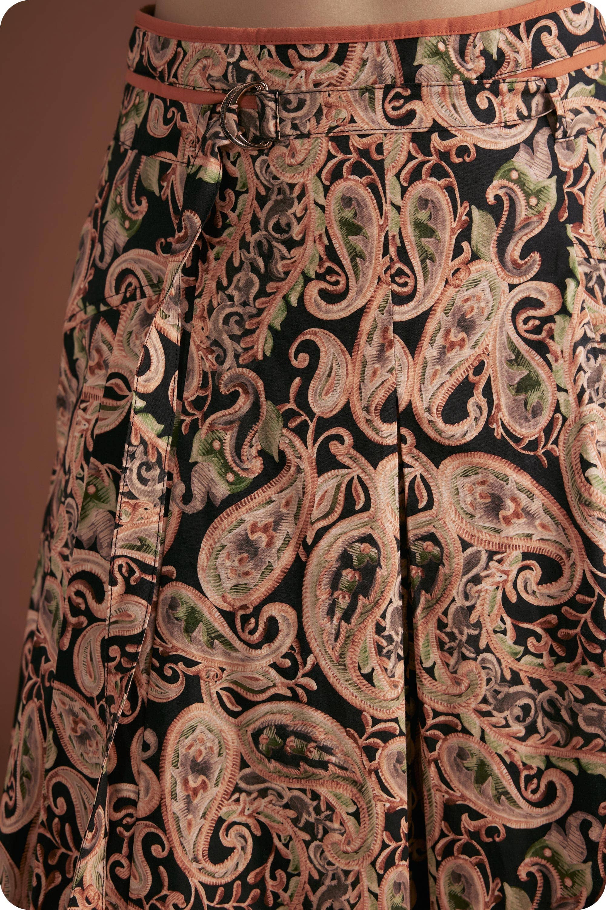 Black Multi Posh Paisley Printed Contrast Binding Top for wholesale on Faire11