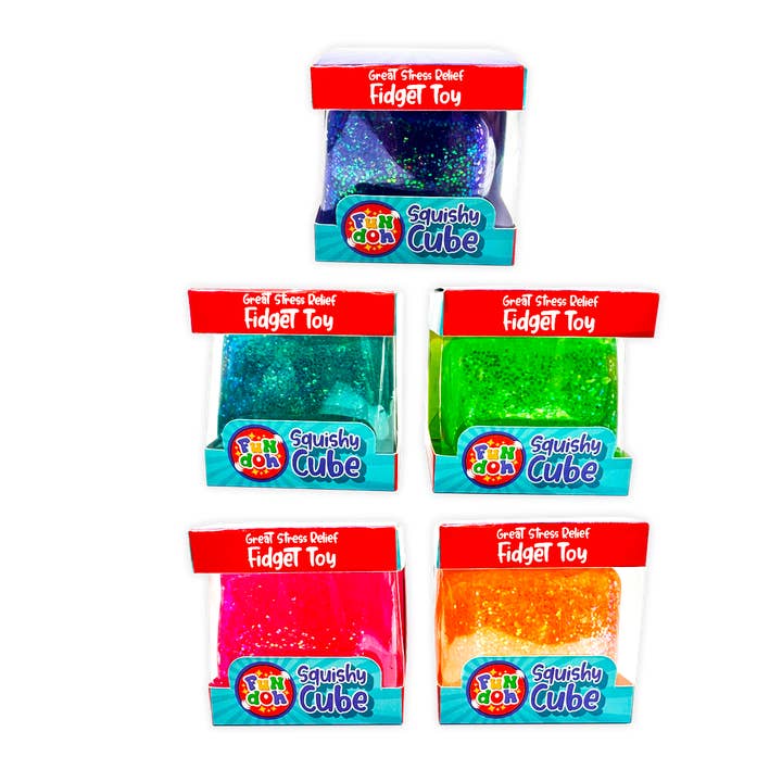 Novelty Brands - Wholesale Squishy Toy - Kids & Baby - Squish & Squeeze Cube Ball Toy Assortment- 12/Display