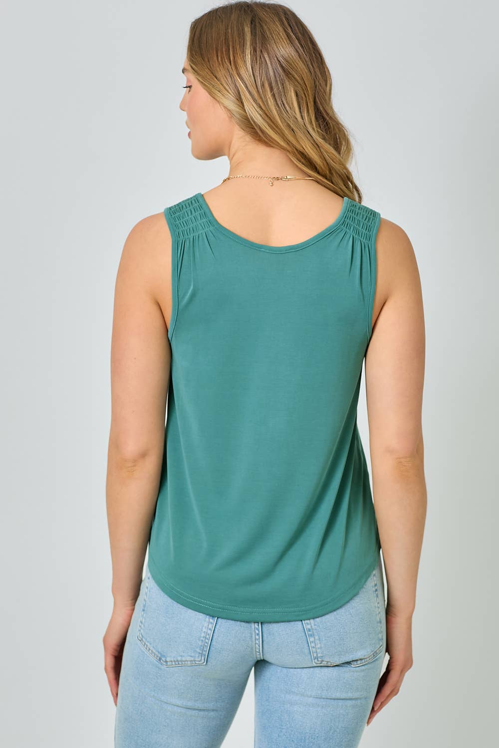 Mystree - Venta al por mayor Camiseta sin mangas - Mujer - 61036 Camiseta de Tirantes con Hombros Fruncidos de Cupro Modal25