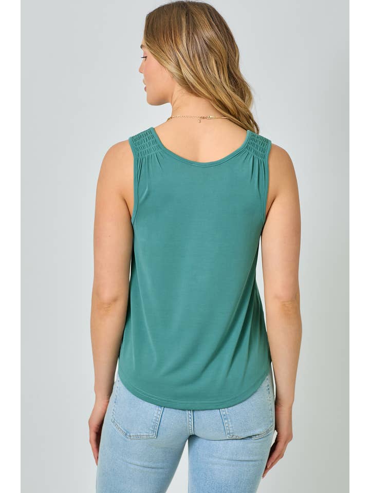 Mystree - Venta al por mayor Camiseta sin mangas - Mujer - 61036 Camiseta de Tirantes con Hombros Fruncidos de Cupro Modal25