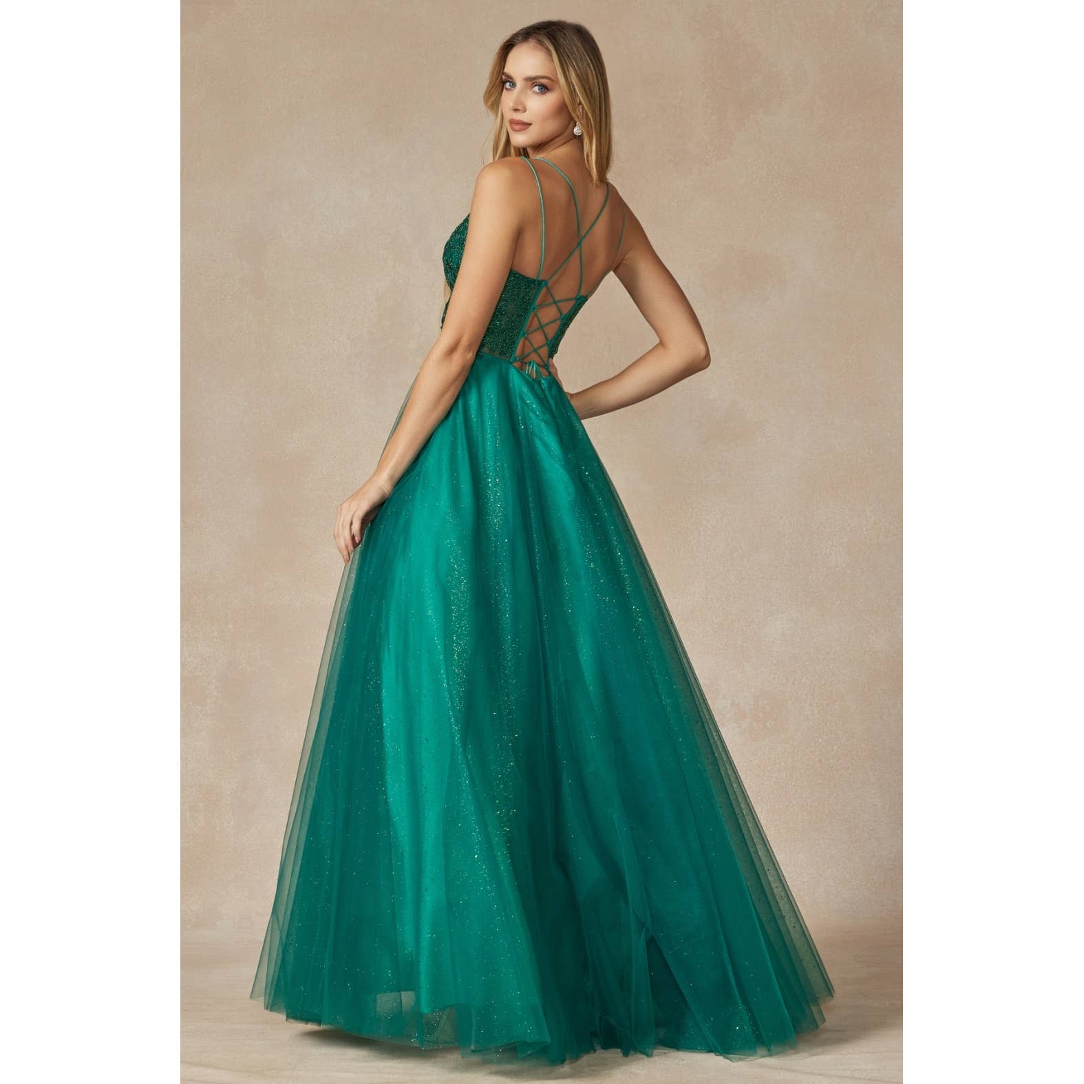 Juliet - Wholesale Gown - Women's - EMBROIDERED SPARKLE TULLE AND STONES ACCENTS  PROM BALL GOWN17