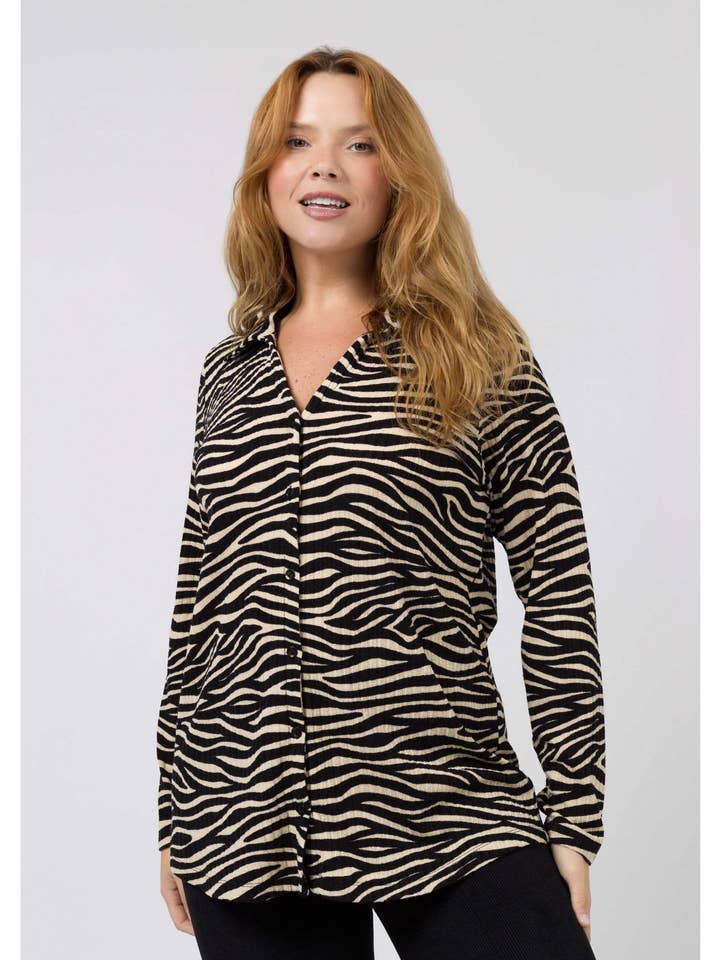 255034 - Strikket bluse med print Efterår Vinter Kollektion Store Størrelser for engroshandel hos Teresa Cardoso Oliveira