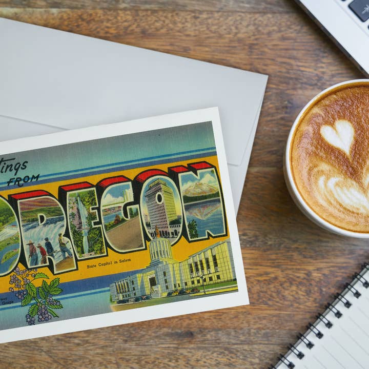 Lantern Press - Wholesale Stationery/Notecard Set - Notecard 2189 Greetings from Oregon1