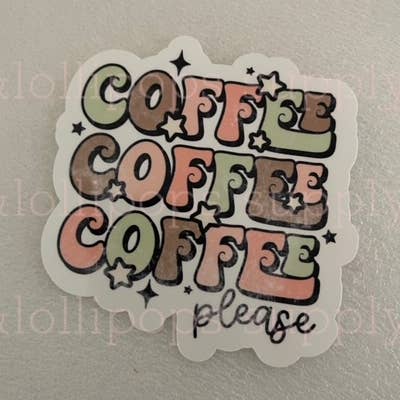 Coffee (Retro stacked) Sticker for wholesale by Lem&Lollipops Supply Co. LLC
