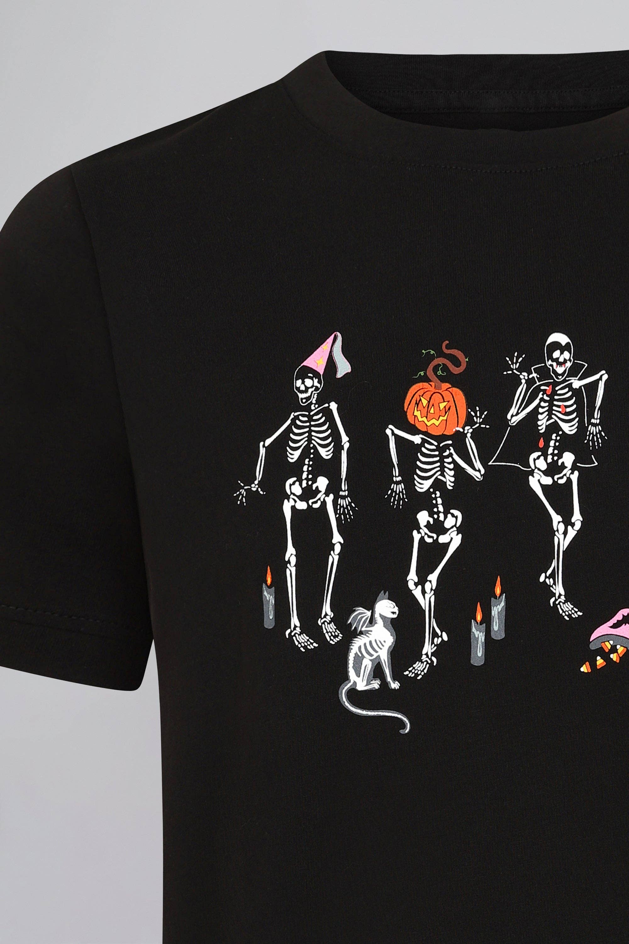 BLACK Skeleton Boo-gie T-Shirt for wholesale on Faire5