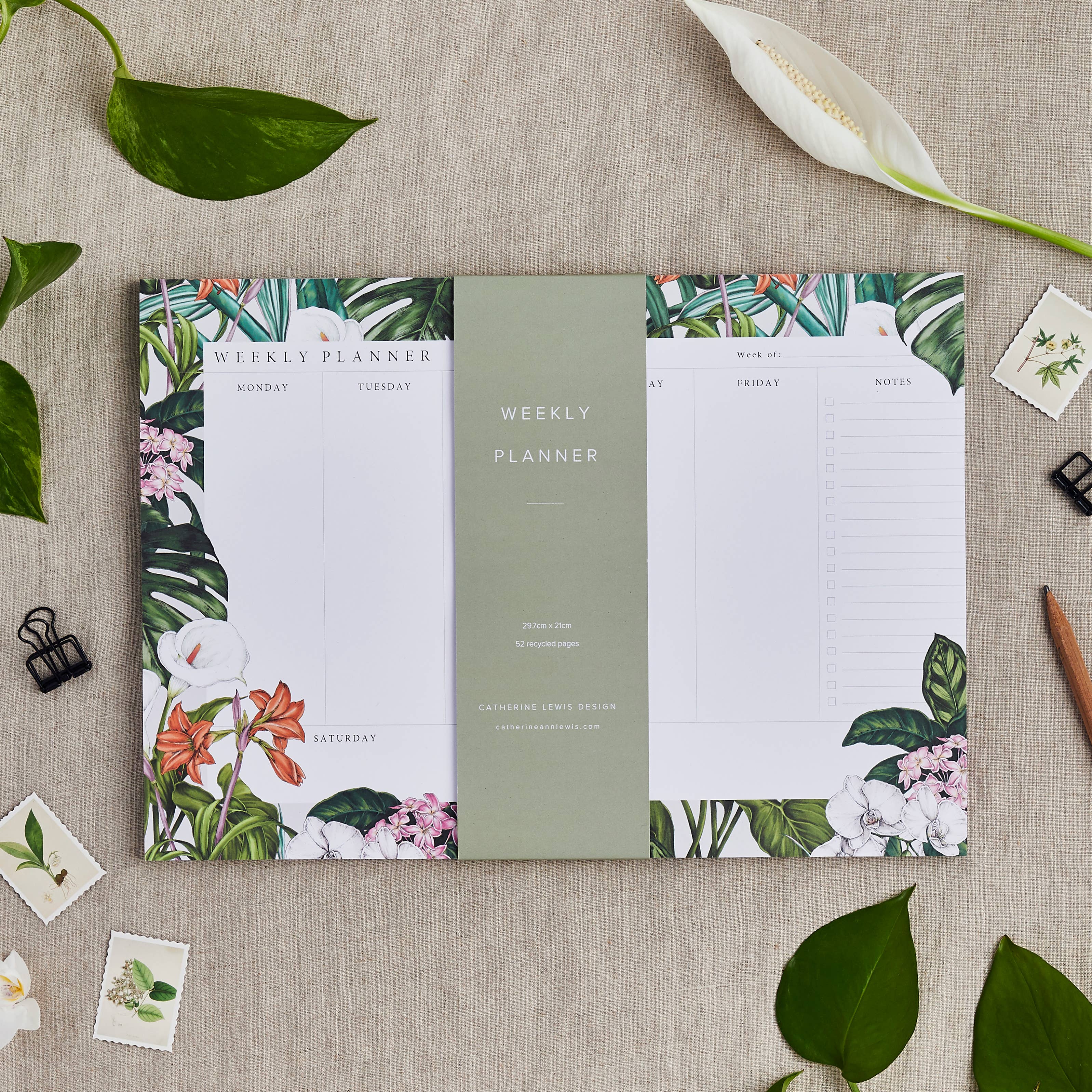 Catherine Lewis Design - Wholesale Planner - Palm House Tropics - A4 Weekly Planner