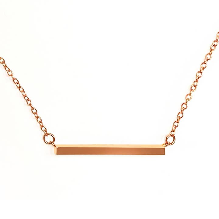 LIQUIDATION - Collier Simple Bar - Tous les jours (Rose ou Blanc) pour la vente par Liventi Jewelry