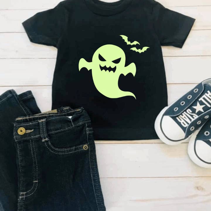 Glow in the Dark Ghost Tee for wholesale by Sincere Sentiments LLC