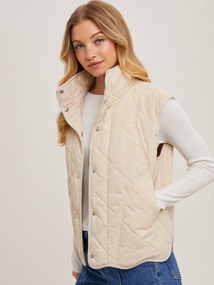 Bluivy - Vendita all'ingrosso Gilè imbottito - Donna - GILET IMBOTTITO TRAPUNTATO CON TASCHE6