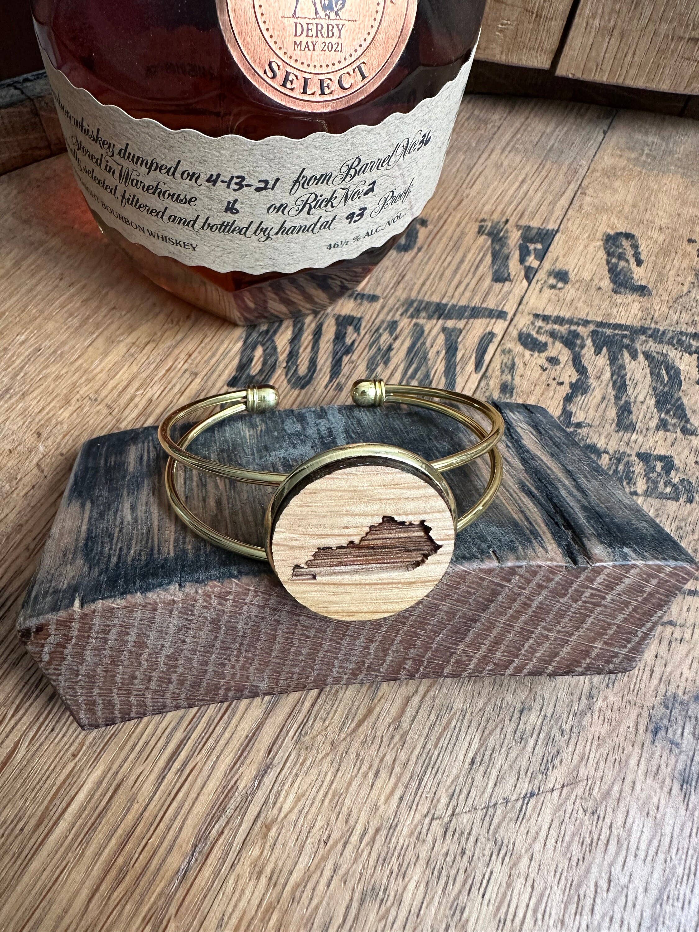 TWWKY - Wholesale Cuff Bracelet - Kentucky Bourbon Barrel Gold Cuff Bracelet10