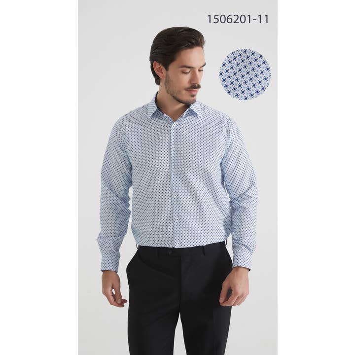White shirt with a comfort cut pattern for wholesale by Yves Enzo