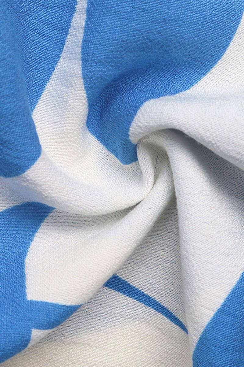 BLUE CWDMD6281_TROPICAL HALTER NECK SPLIT HEM BEACH DRESS for wholesale on Faire7