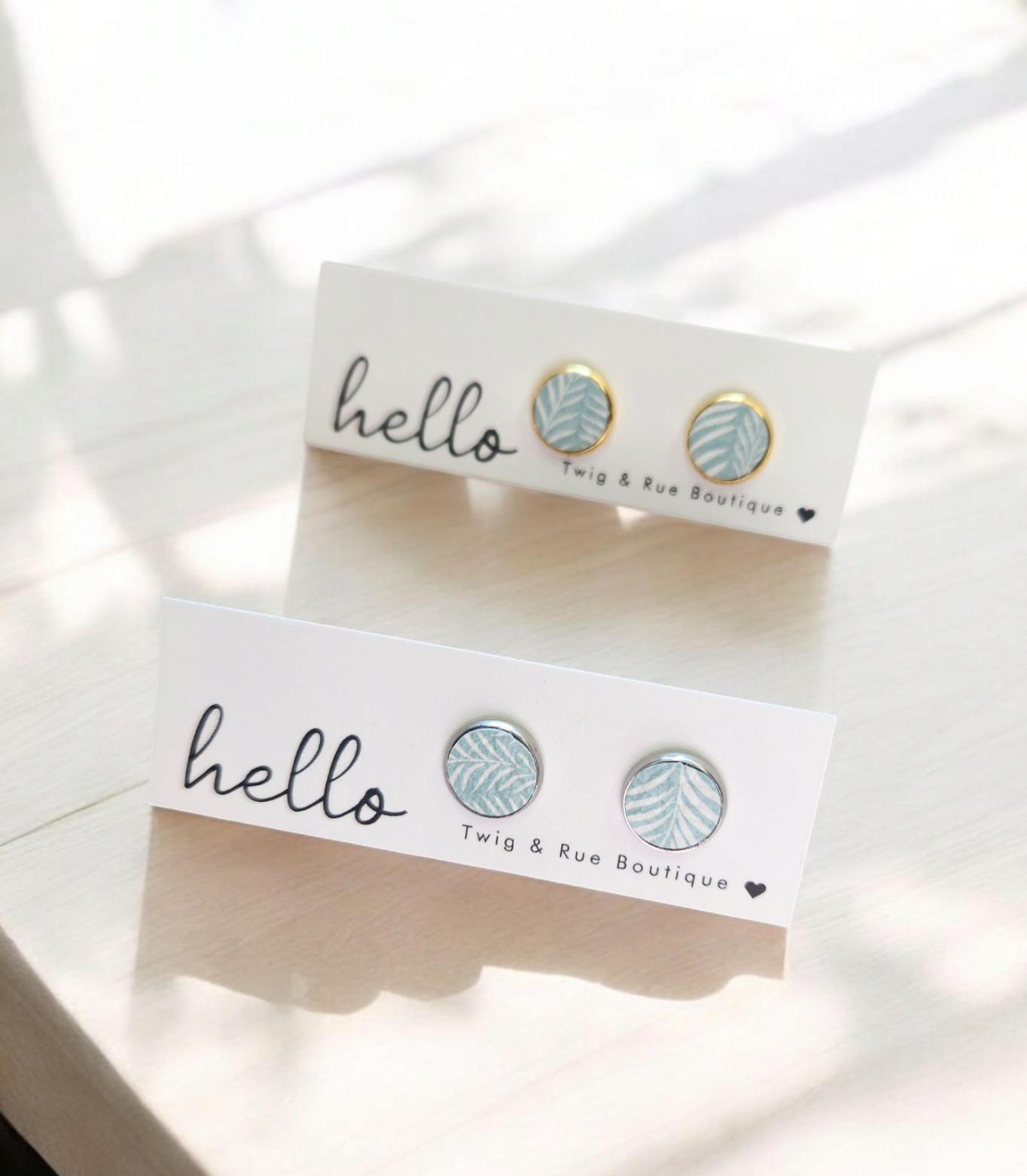 Twig & Rue boutique – Brincos de pino por atacado – Alças de botão em couro | Coleção de padrões6