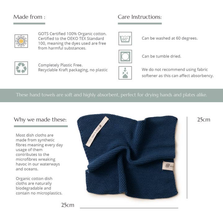 Wild and Stone - Wholesale Dishcloth - Dish Cloths - 100% Organic Cotton - Rose