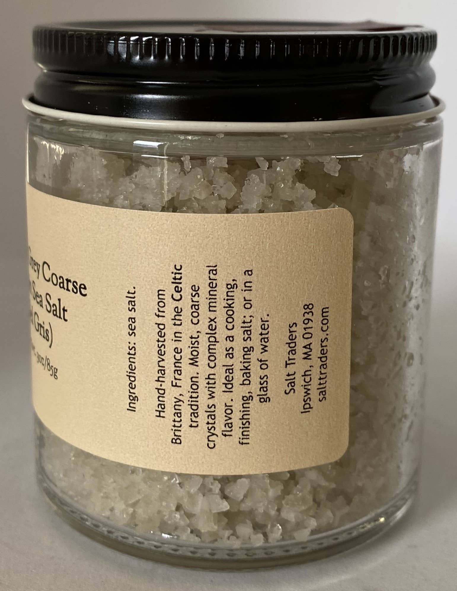 Salt Traders - Wholesale Salt - French Grey Sea Salt Coarse Grain Celtic - 4 oz. Glass Jar1
