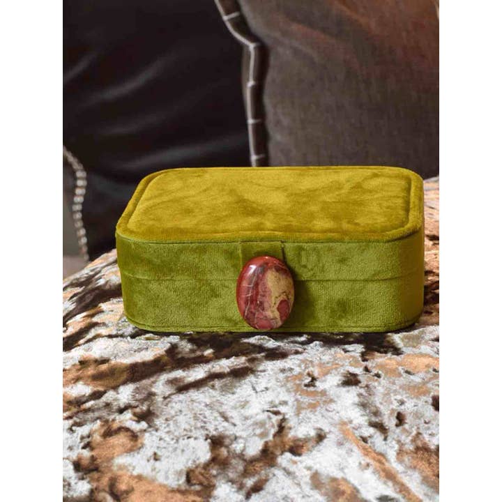 INSPECIAL HOME - Wholesale Jewelry Box/Organizer - Vintage Pebble Velvet Jewellery Box Accessory Storage Case