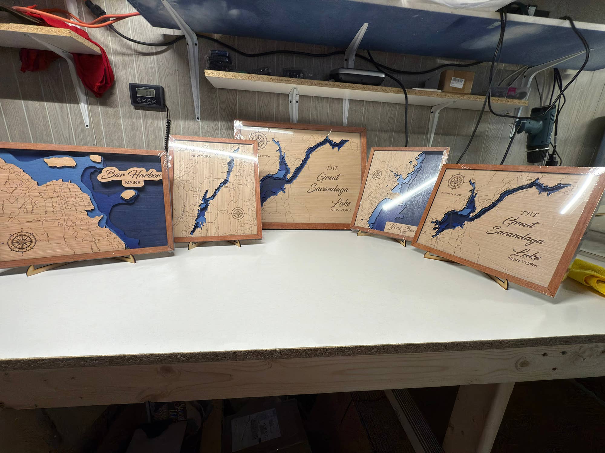 Premier Gifts and More – wholesale Map – ANY LAKE or Coastline 3D Layered Map LARGE MAP1