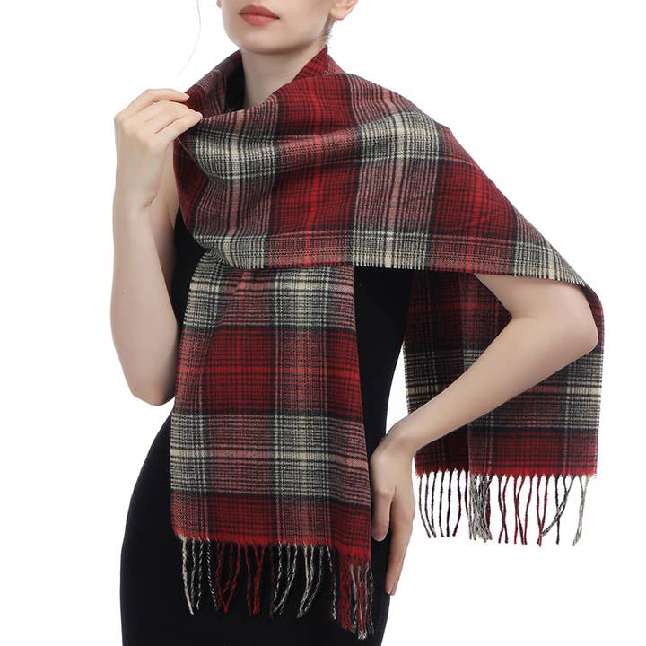 Fashion City - Wholesale Scarf - Women's - Classic Tartan Plaid Cashmere Feel Scarf 25