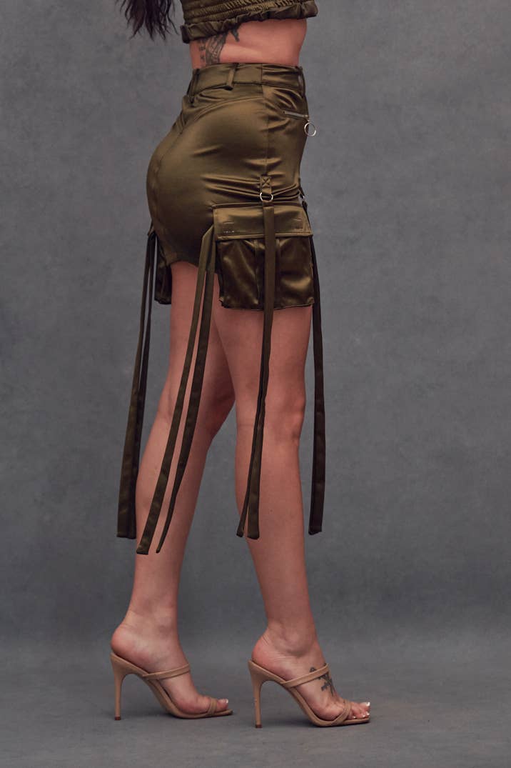 WFFS - Wholesale Skirt - Women's - Satin Cargo Skirt8