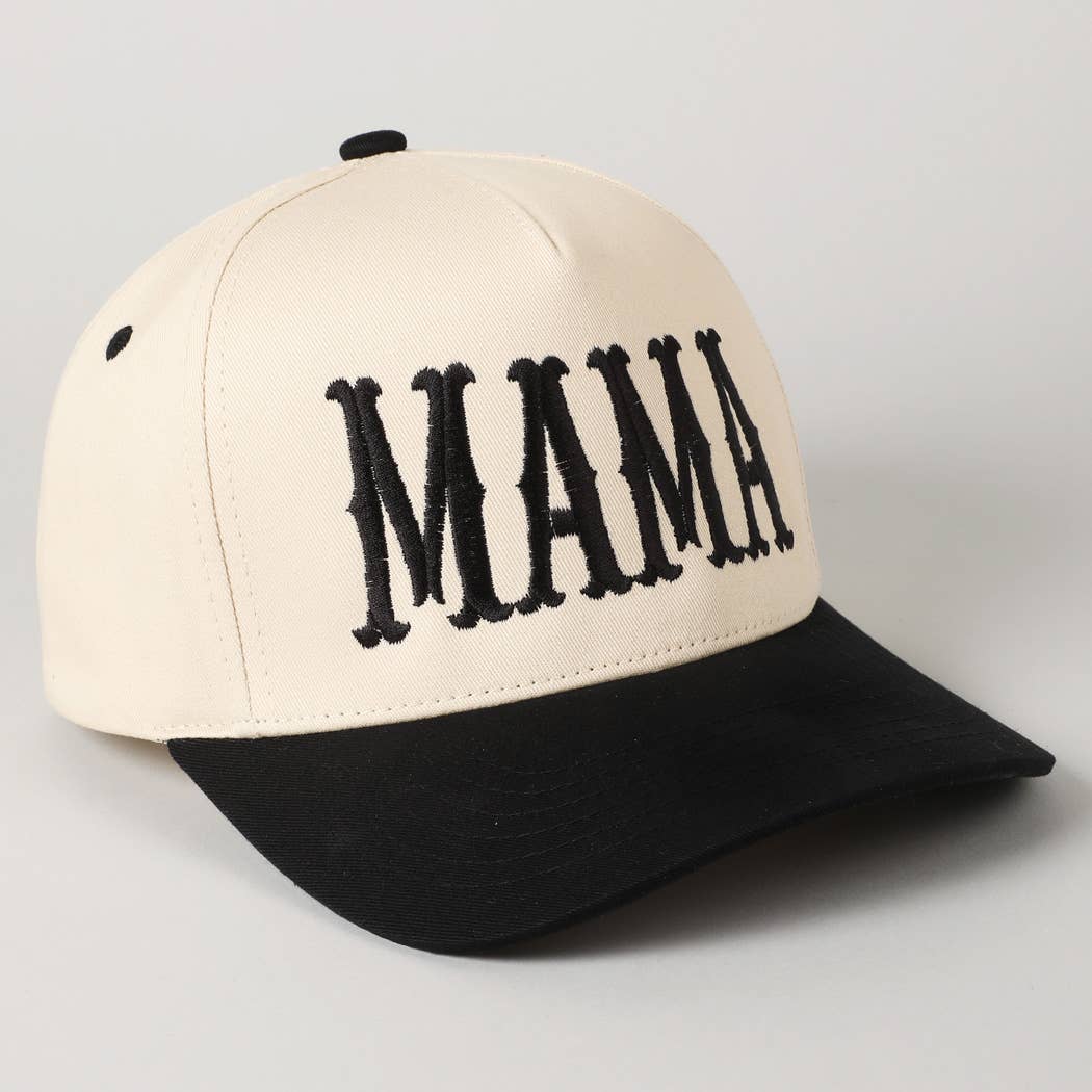 Fashion City - Wholesale Baseball Cap - Women's - MAMA Typographic Design Embroidery Baseball Cap5
