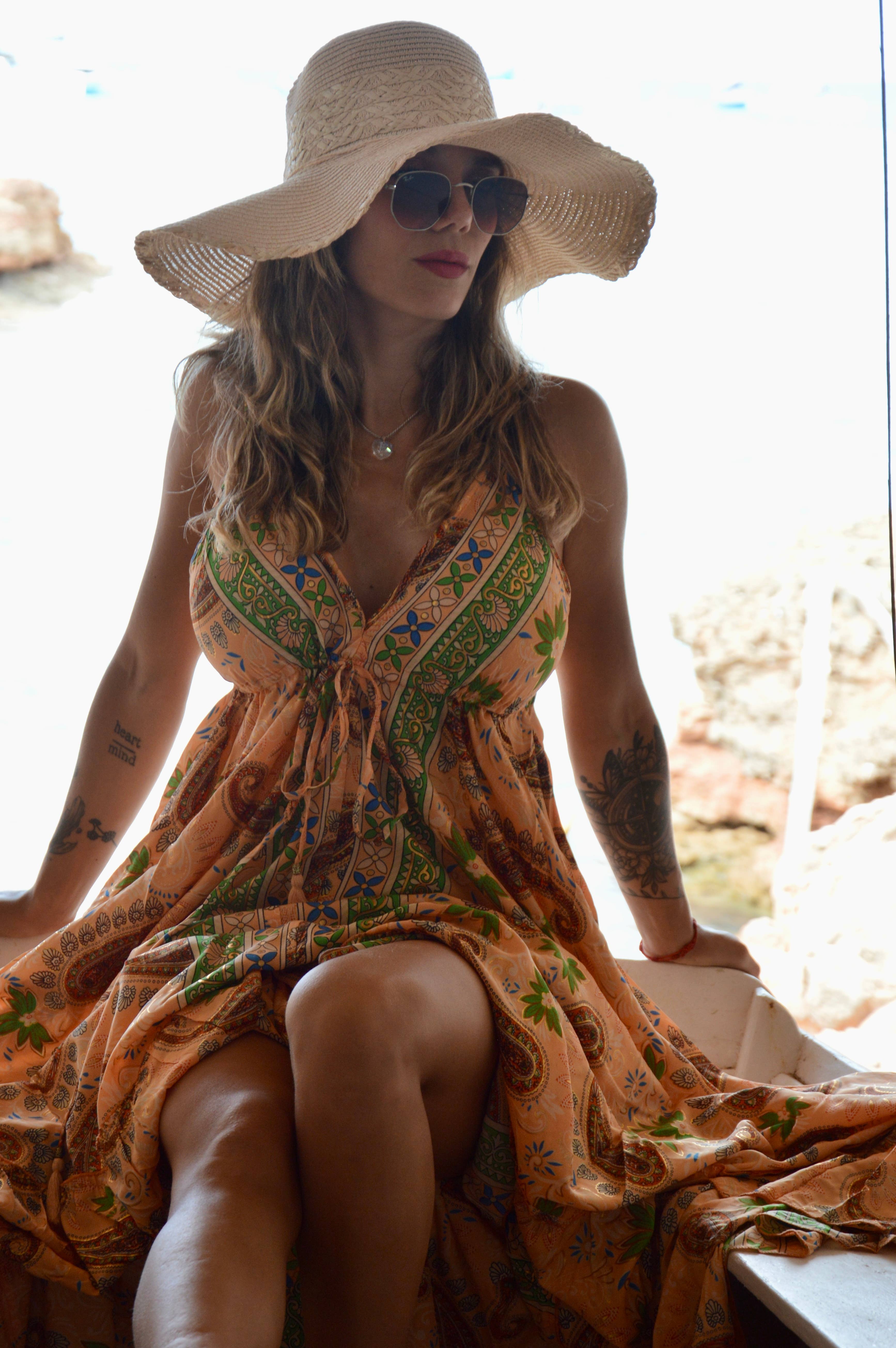 Arena Formentera - Venta al por mayor Vestido - Mujer - Vestido largo bohemio con bolados en la espalda! Regresaron!11