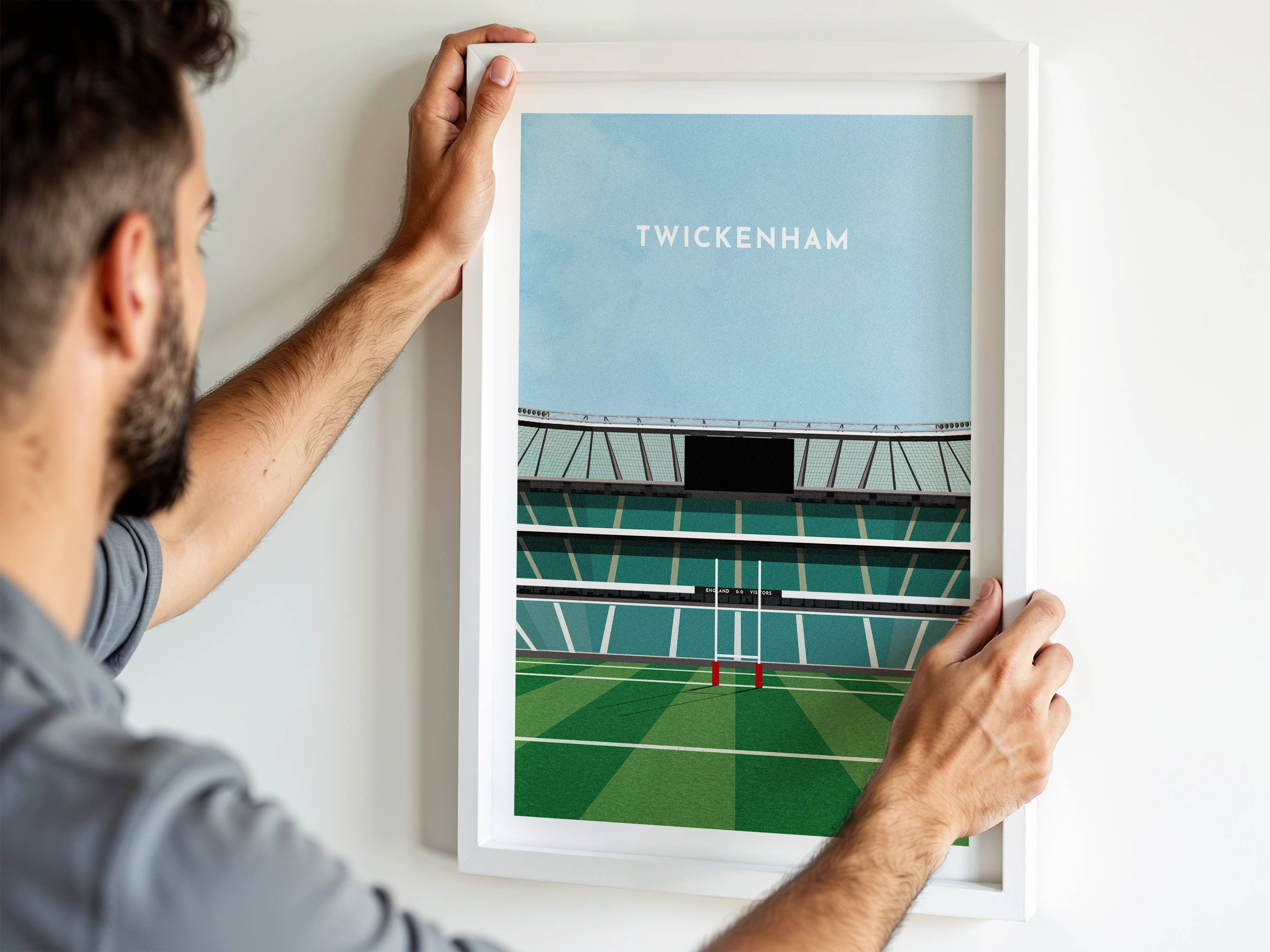 Turf Football Art – wholesale Art print – Any Rugby Stadium - Contemporary Illustrated Art Print