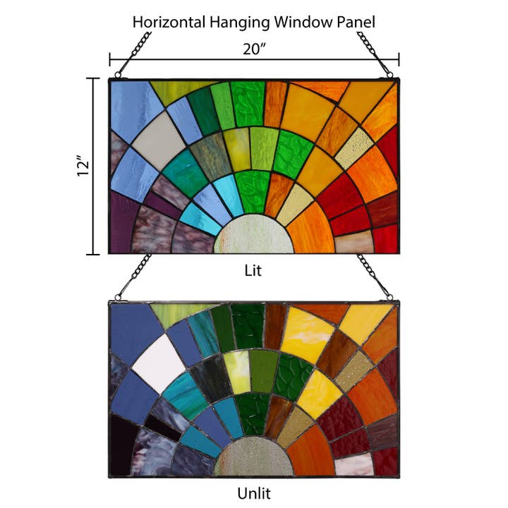 River of Goods - Wholesale Suncatcher - 12"H Tiffany-Style Rays of Sunshine Stained Glass Panel2