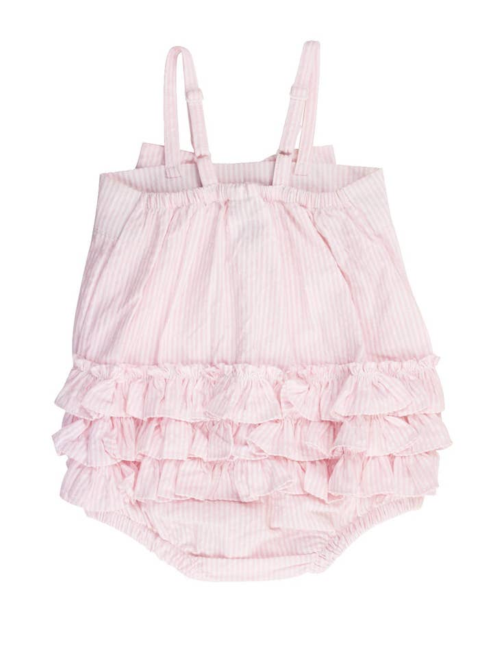 Baby Girls Pink Seersucker Bow Front Bubble Woven Romper
for wholesale on Faire1