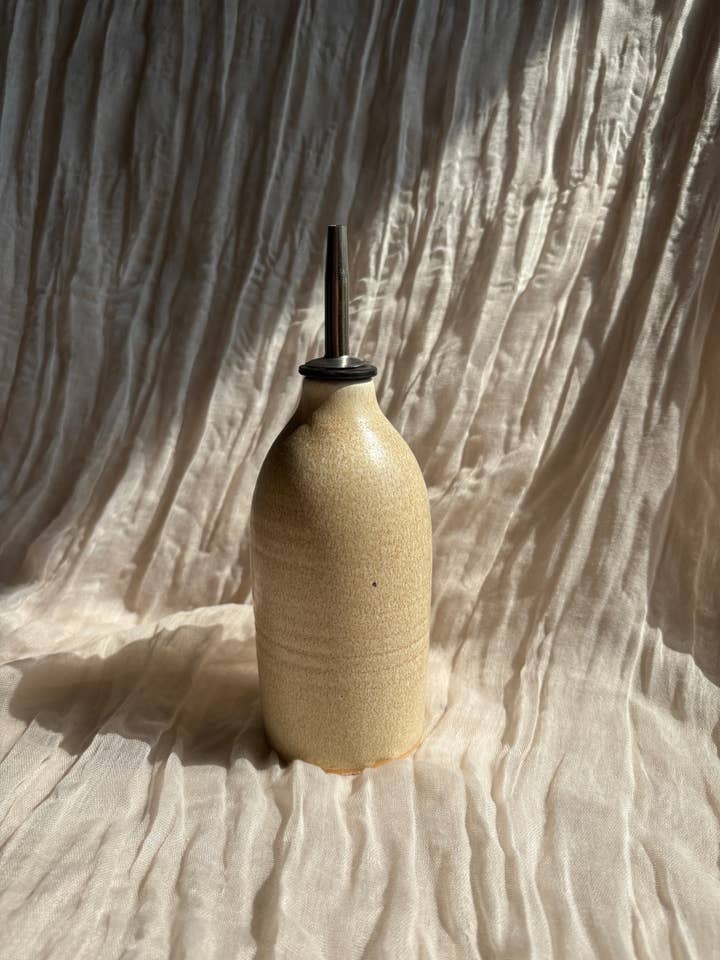 Cream Oil Bottle for wholesale by Charlotte Manser Ceramics