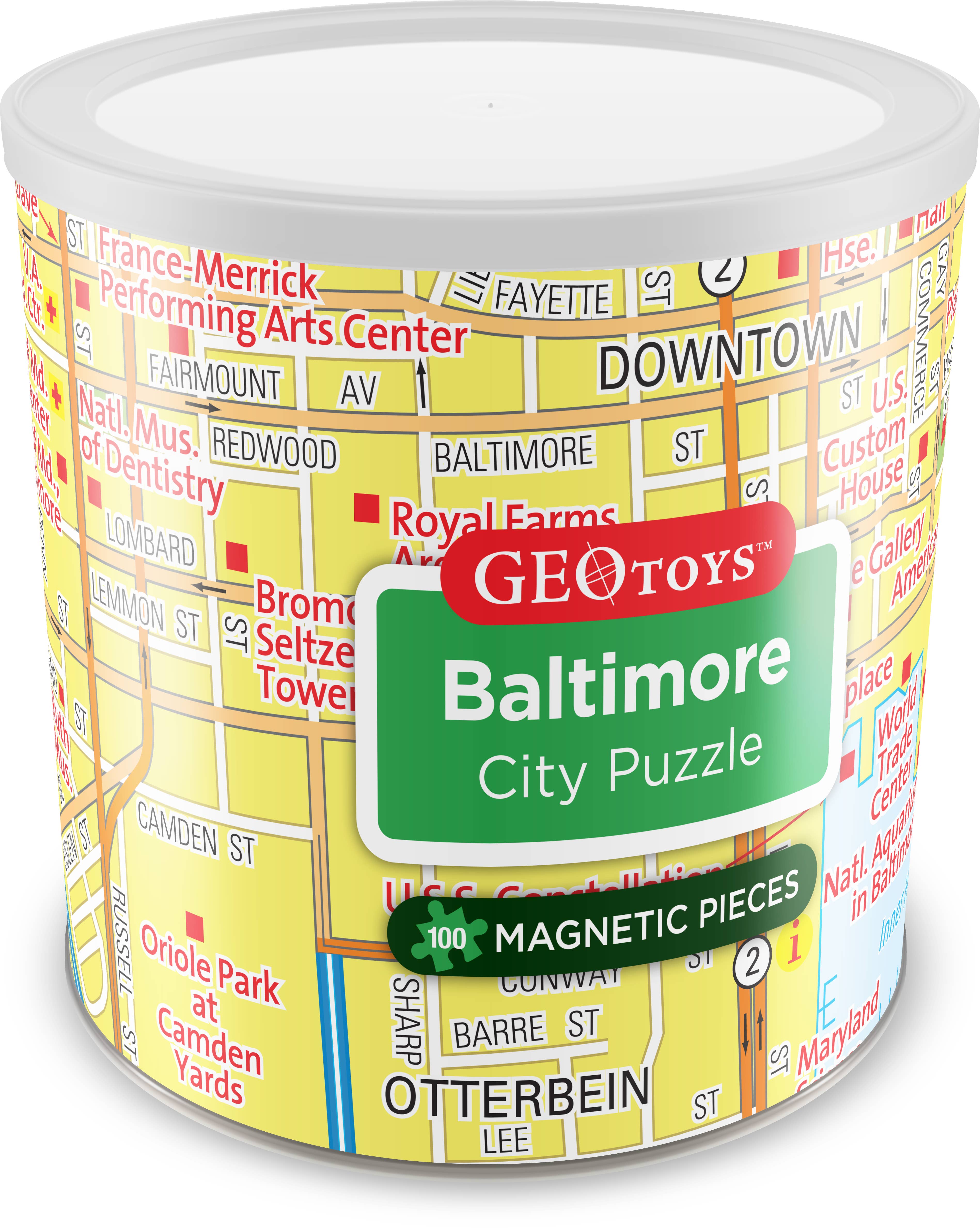 Geotoys - Wholesale Puzzle - Adult - Geotoys 100 Piece Magnetic Puzzle - Baltimore
