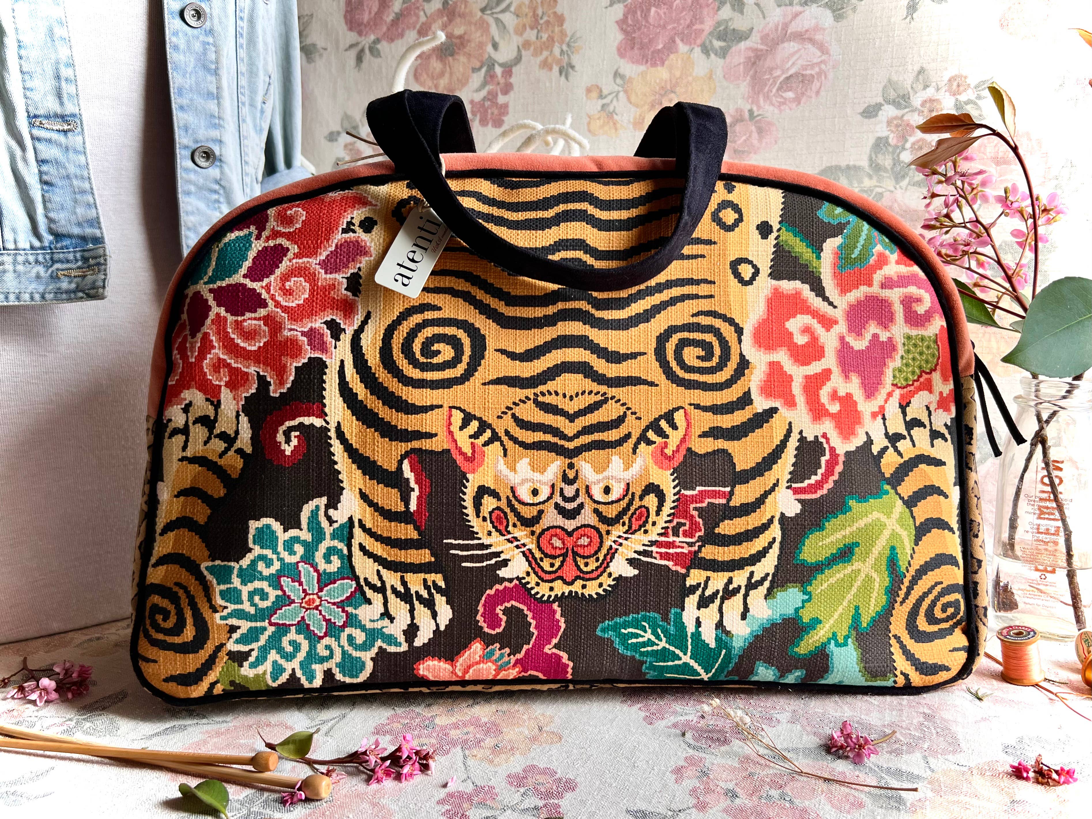 Atenti – Engroshandel Stor rejse- og weekendtaske - Dame – Håndlavet Atenti Le Tigre Overnighter Weekender – Fremstillet i USA6